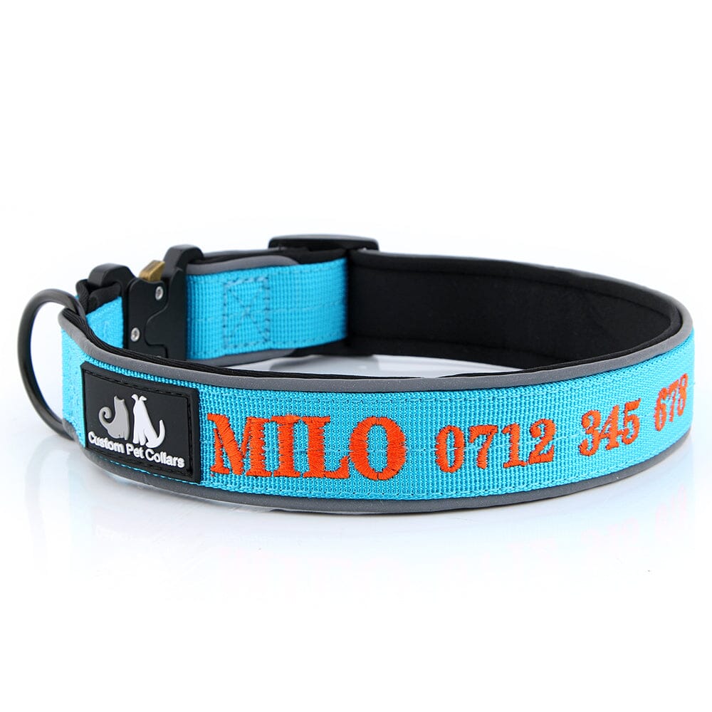 Personalised Embroidered Tactical Dog Collar UK Custom Pet Collars UK