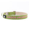 Hemp Dog Collar - Personalised Classic Embroidered, Metal  Buckle