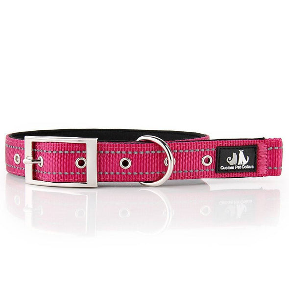 Deluxe Buckle Style Personalised Dog Collar - Soft Padded Nylon & Neoprene