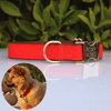 Red personalised metal & nylon Dog collar